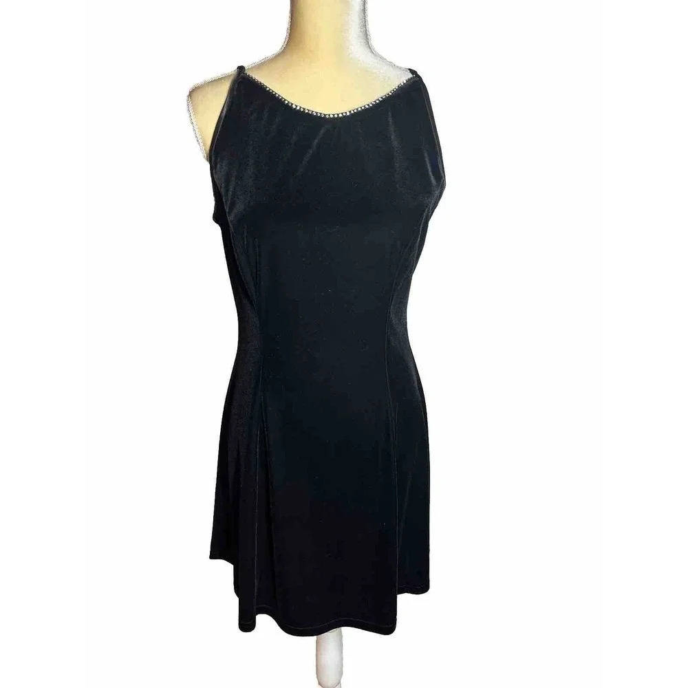Jessica McClintock Gunne Sax Vintage Velvet Dress With Rhinestones Size 9/10